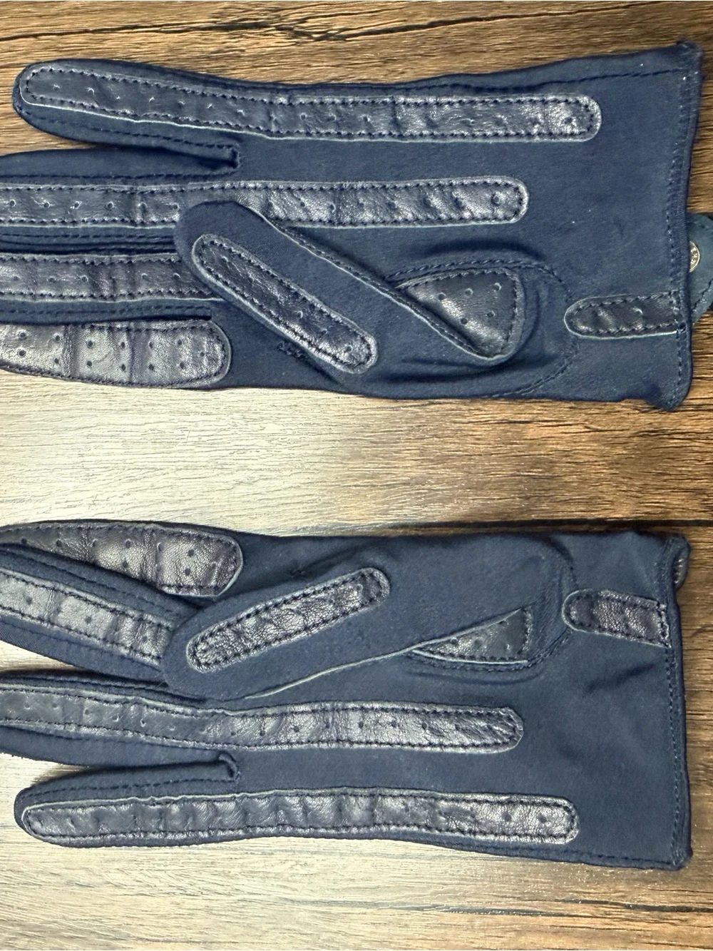 Vintage Isatoner Aris Gloves One Size Womens Driving Gloves Navy Blue